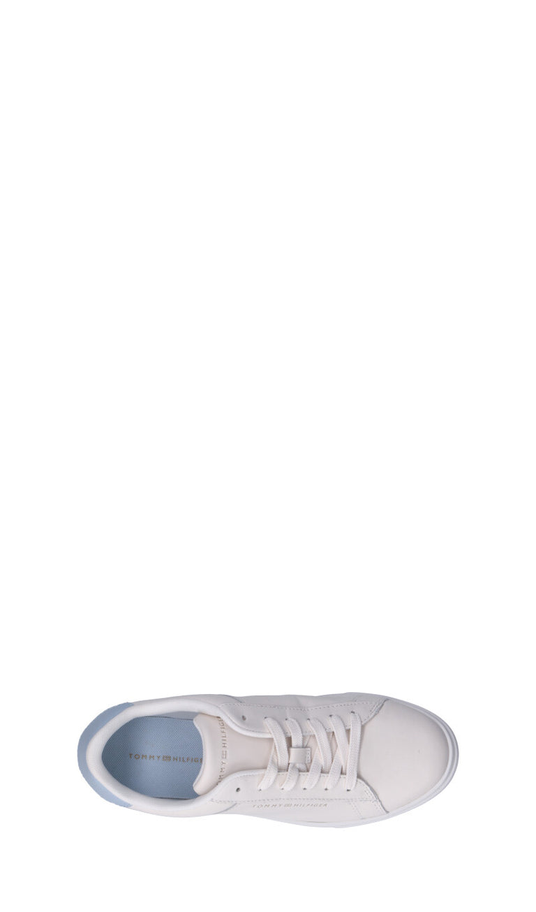 TOMMY HILFIGER Sneaker donna bianca/azzurra in pelle