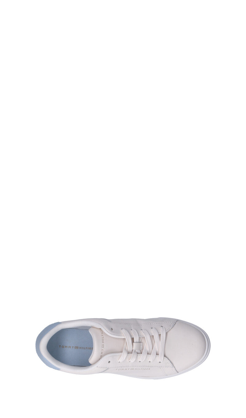 TOMMY HILFIGER Sneaker donna bianca/azzurra in pelle