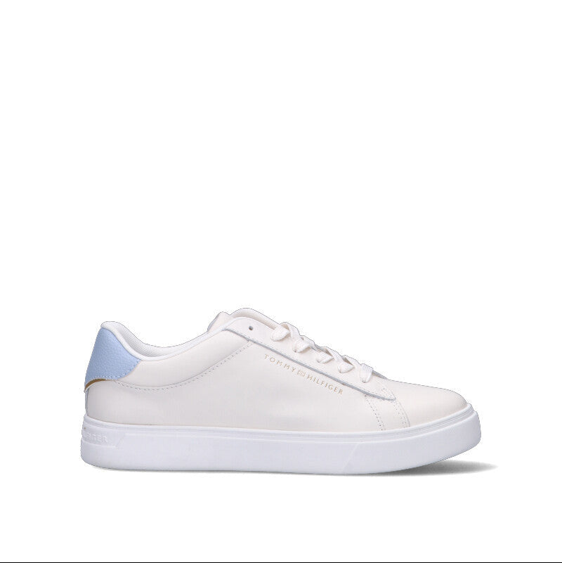 TOMMY HILFIGER Sneaker donna bianca/azzurra in pelle