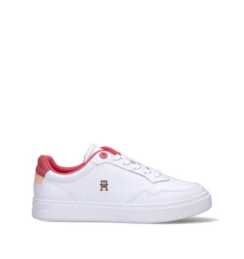 TOMMY HILFIGER JEANS Sneaker donna bianca/corallo in pelle