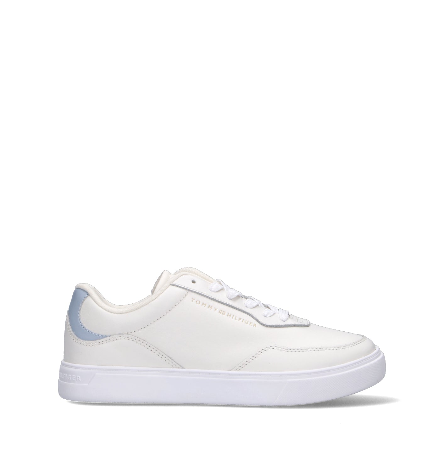 TOMMY HILFIGER Sneaker donna bianca/azzurra in pelle