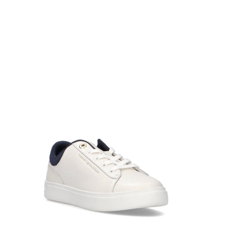 TOMMY HILFIGER Sneaker donna bianca/blu in pelle