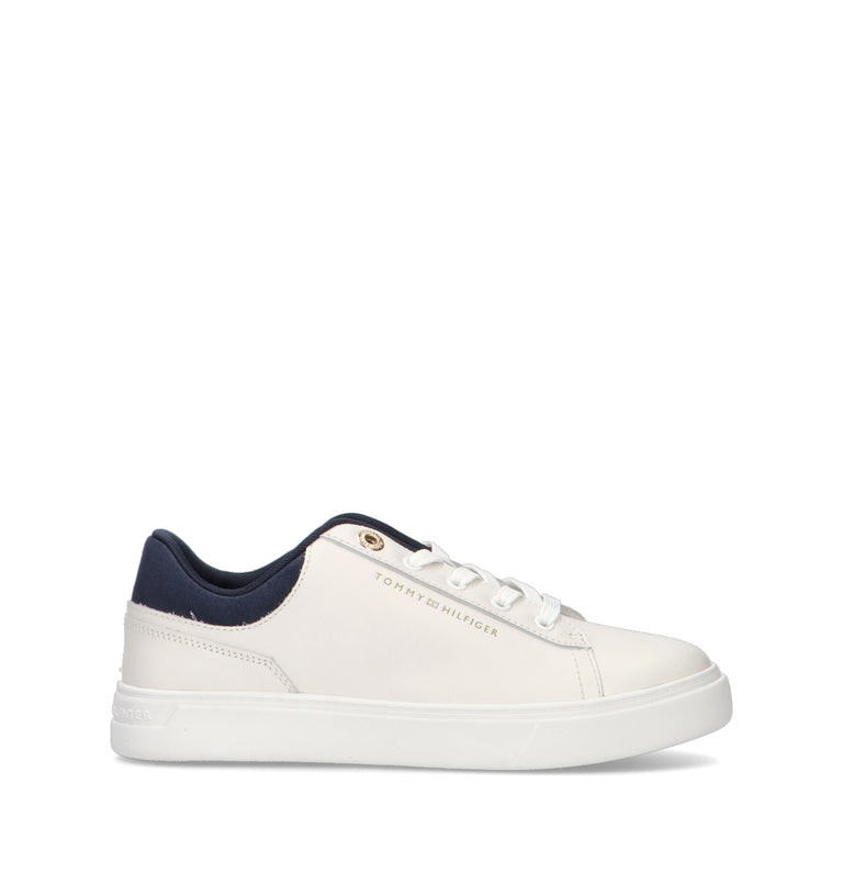 TOMMY HILFIGER Sneaker donna bianca/blu in pelle