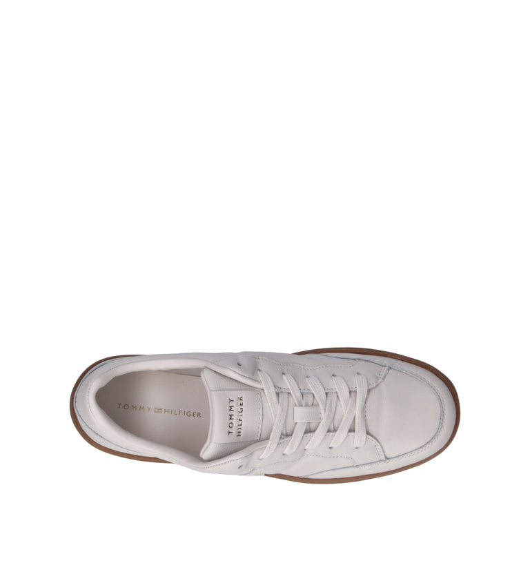 TOMMY HILFIGER Sneaker uomo panna in pelle