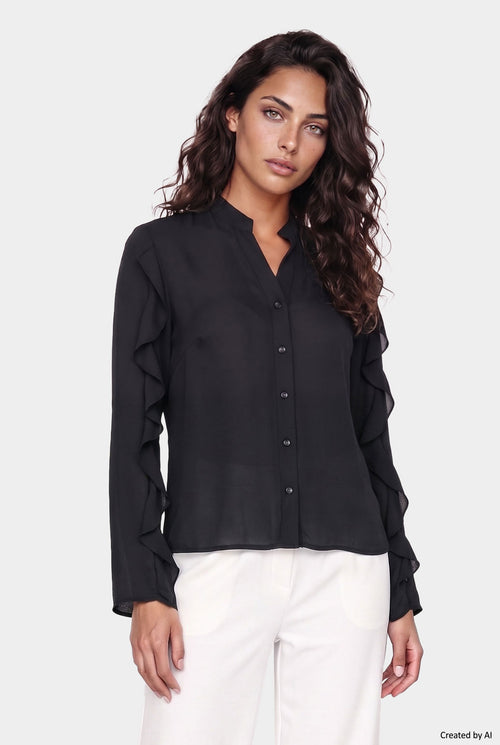EASY PEASY Camicia donna nera