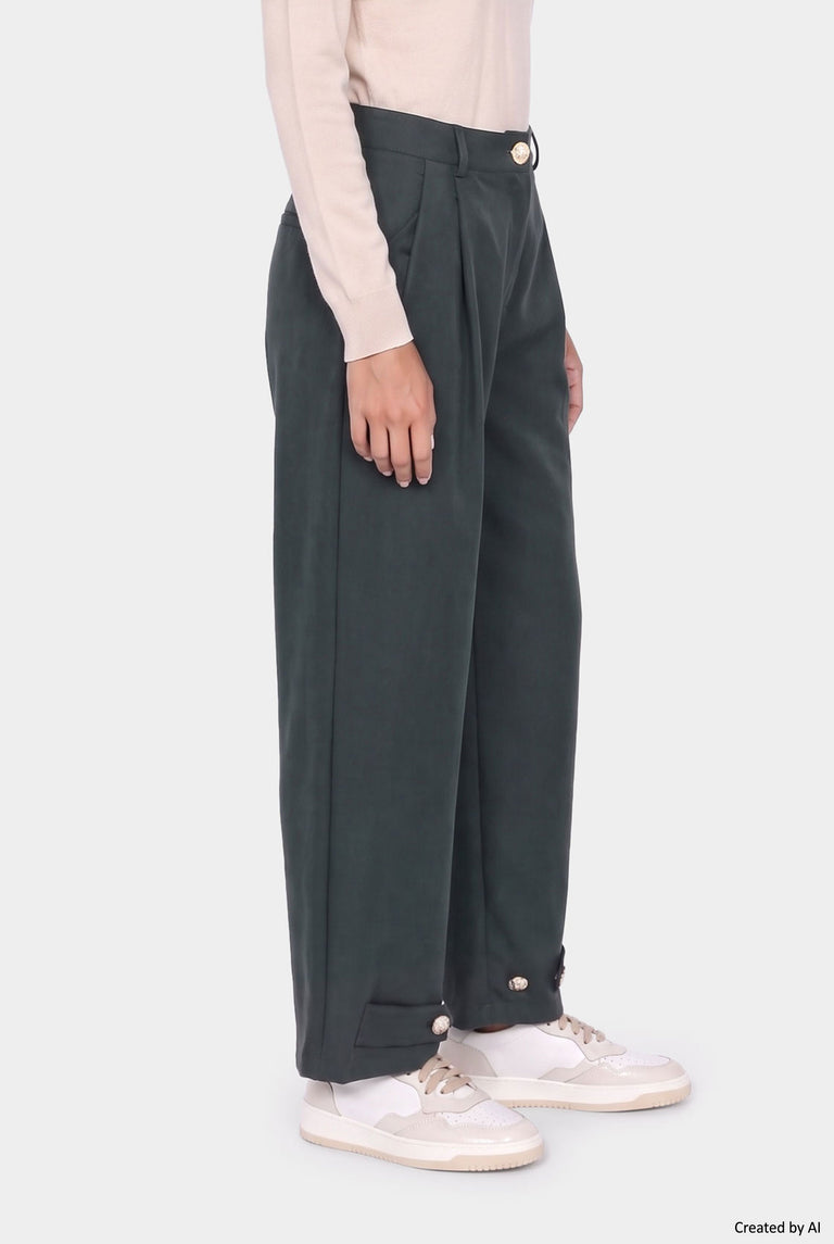 EASY PEASY Pantalone donna verde bosco