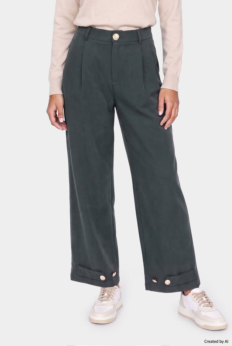 EASY PEASY Pantalone donna verde bosco