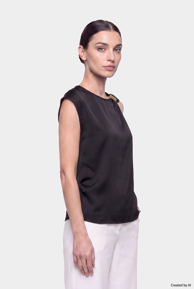 EASY PEASY Blusa donna nera