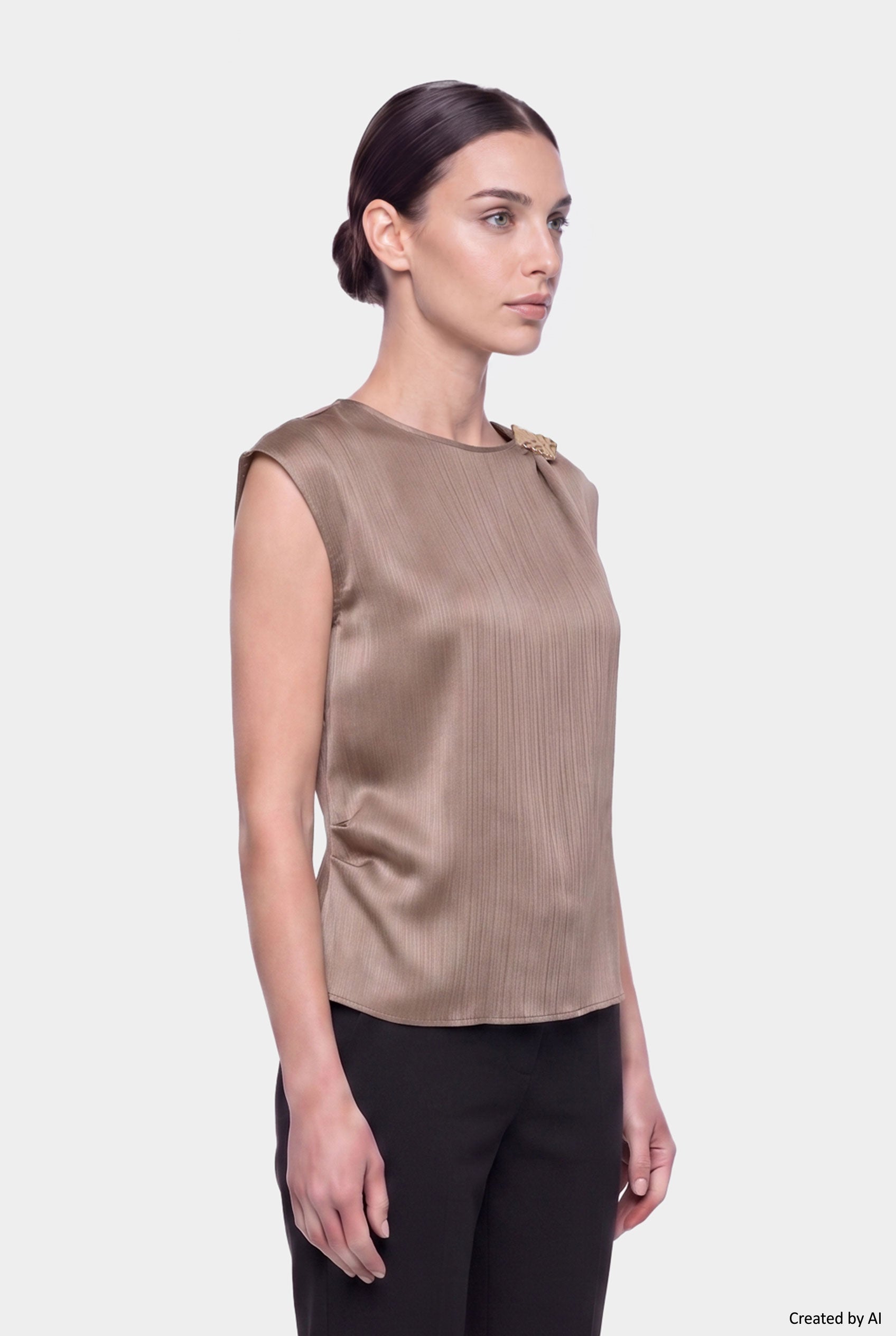EASY PEASY Blusa donna tortora