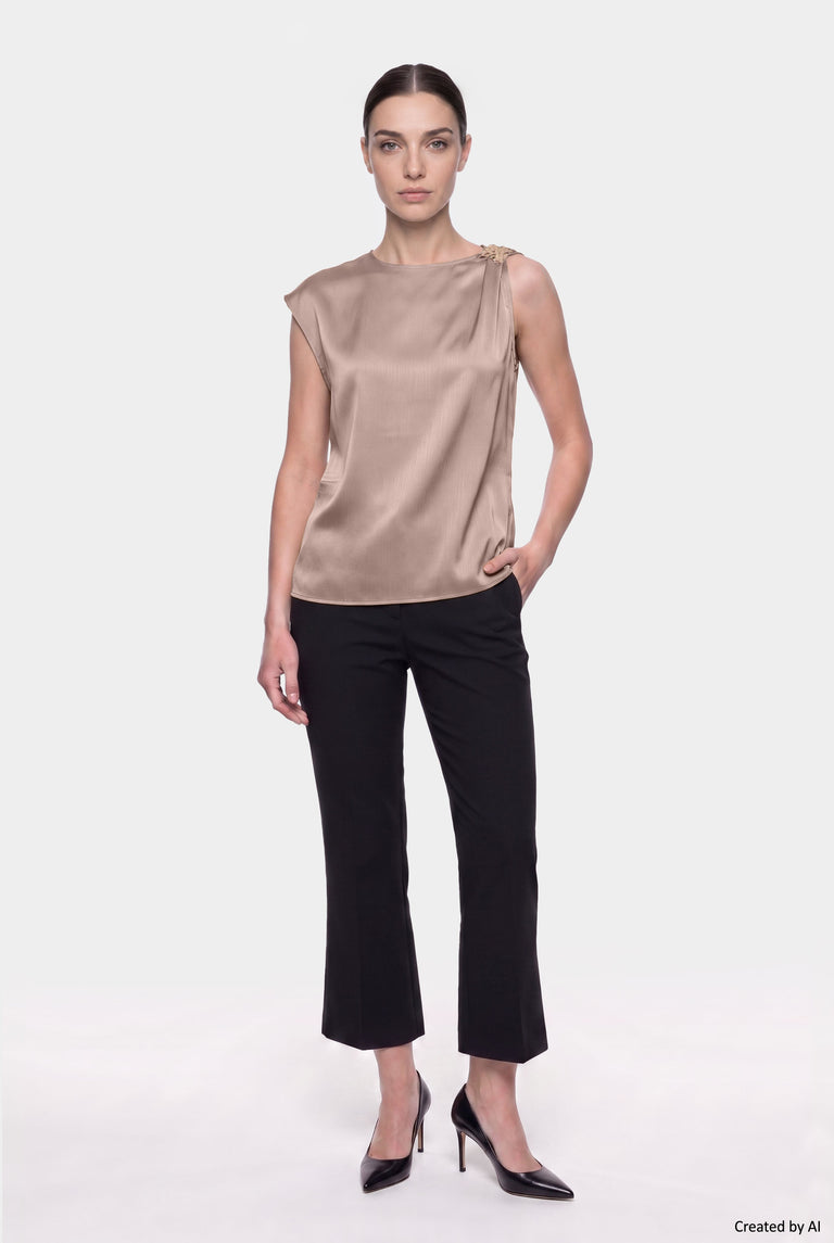 EASY PEASY Blusa donna tortora