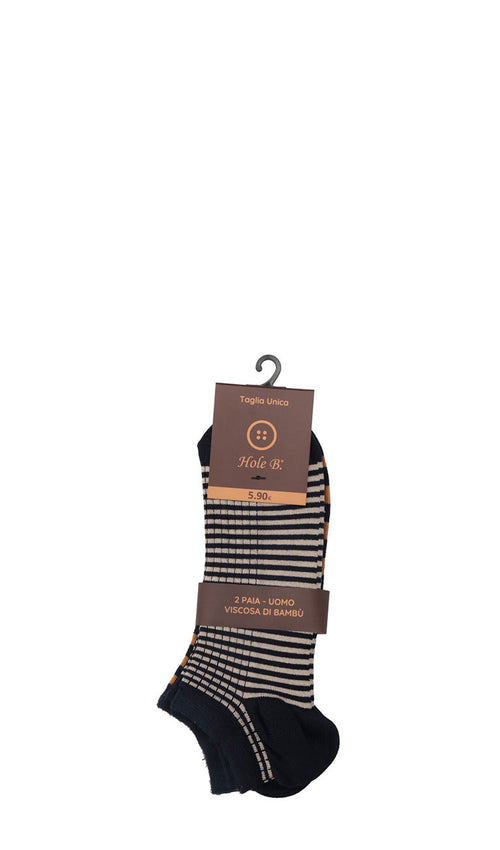 HOLE B Pedulini uomo blu/beige/senape (2 paia)