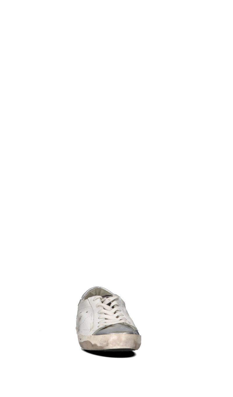 GOLDEN GOOSE Sneaker donna bianca/argento/oro in pelle