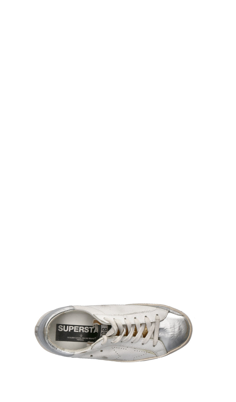 GOLDEN GOOSE Sneaker donna bianca/argento/oro in pelle