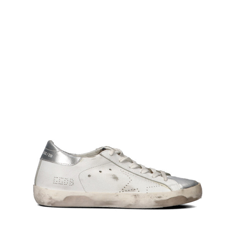 GOLDEN GOOSE Sneaker donna bianca/argento/oro in pelle