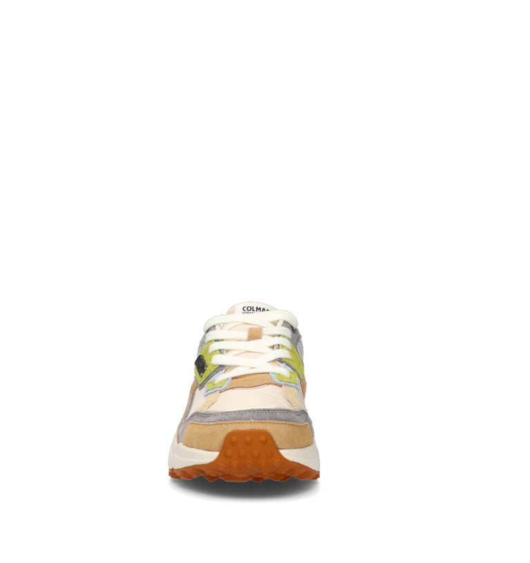 COLMAR Sneaker uomo beige in pelle scamosciata e tessuto. La tomaia presenta un design strutturato c