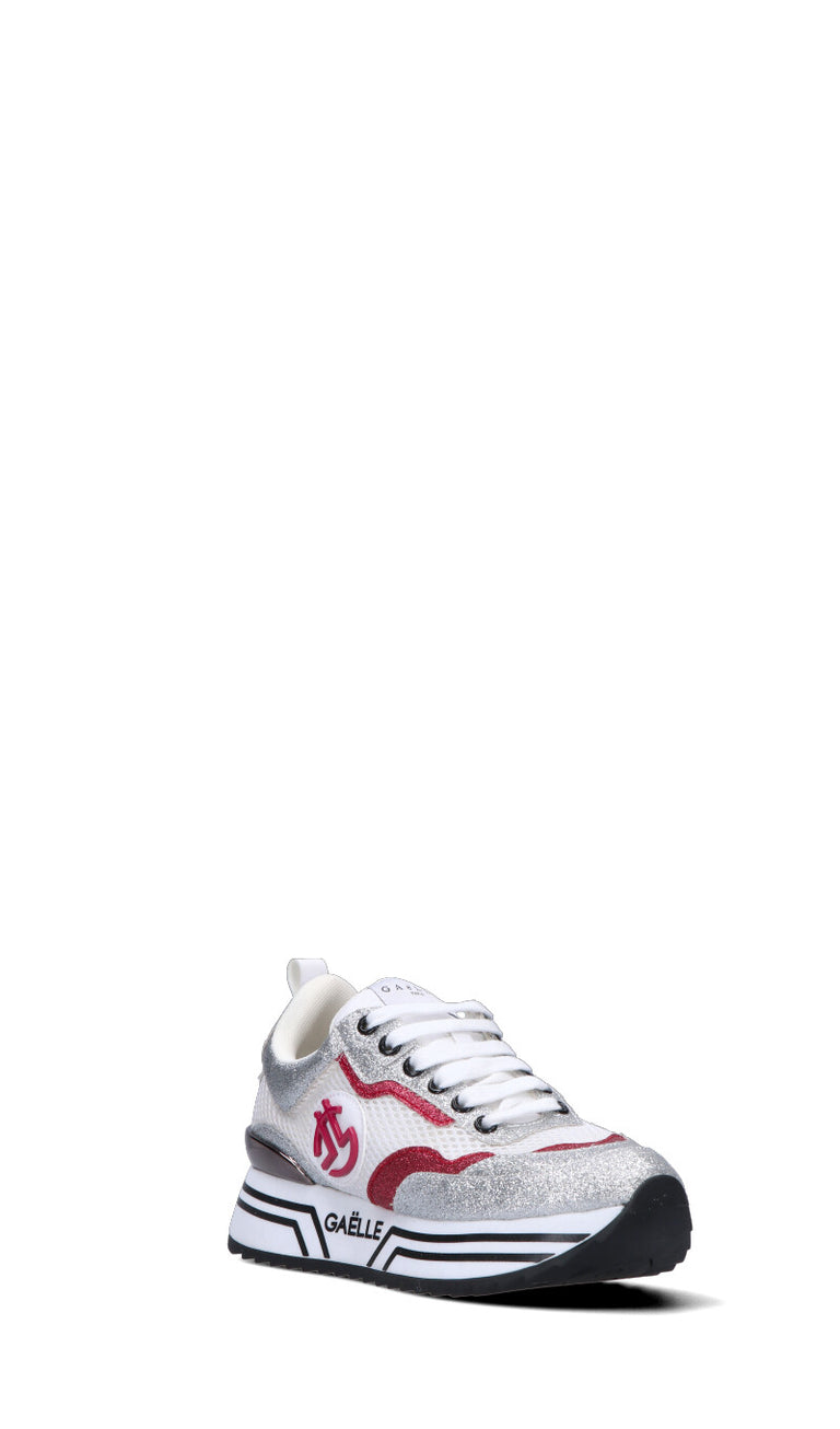 GAeLLE Sneaker donna bianca/argento/fucsia