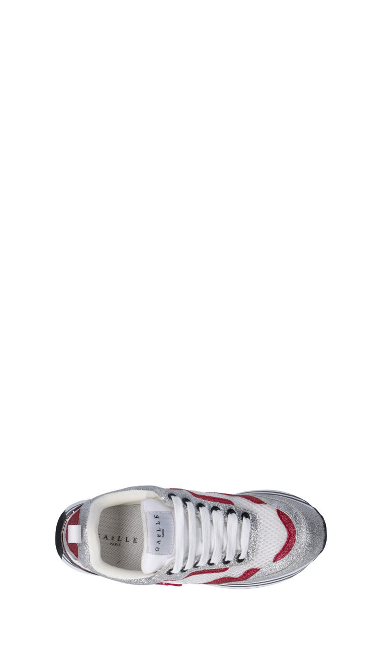 GAeLLE Sneaker donna bianca/argento/fucsia