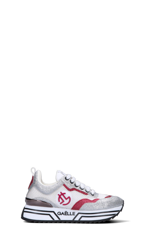 GAeLLE Sneaker donna bianca/argento/fucsia