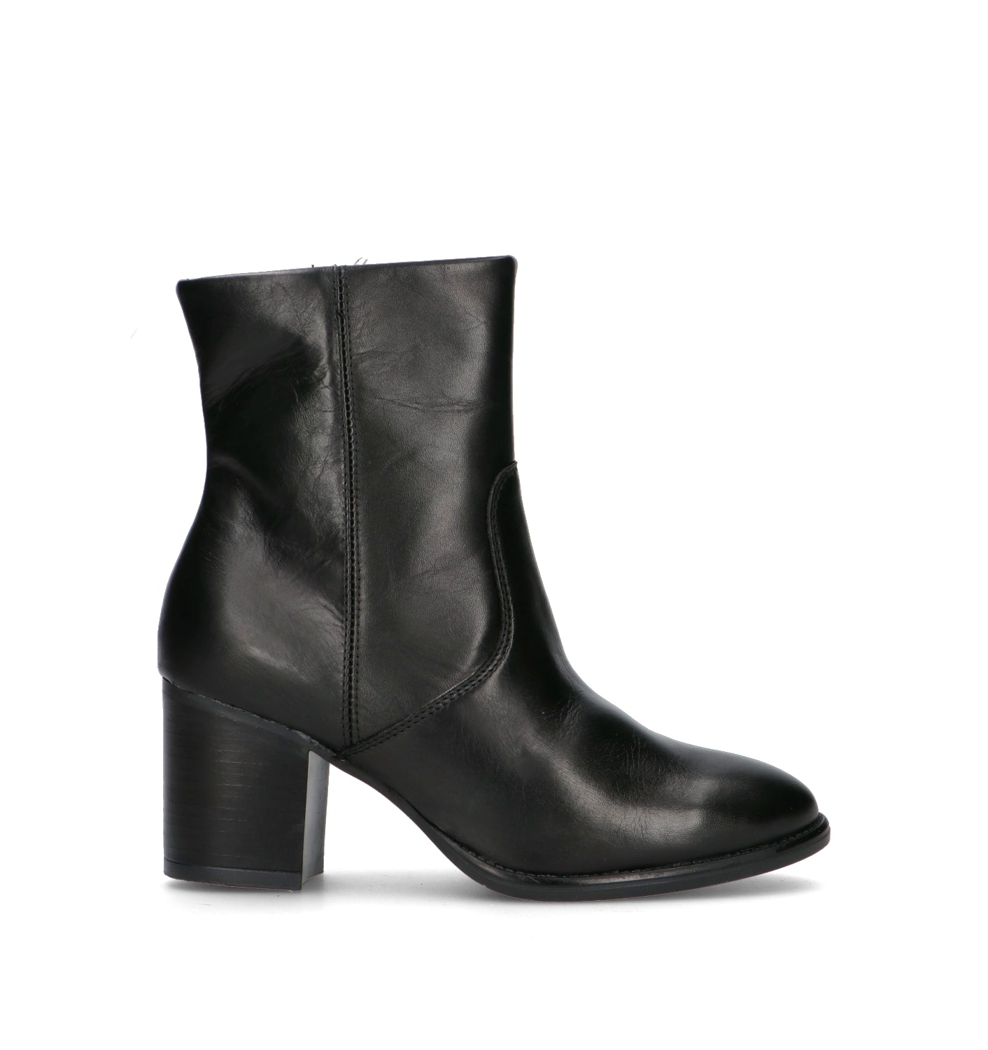 RABARBARO Tronchetto donna nero in pelle
