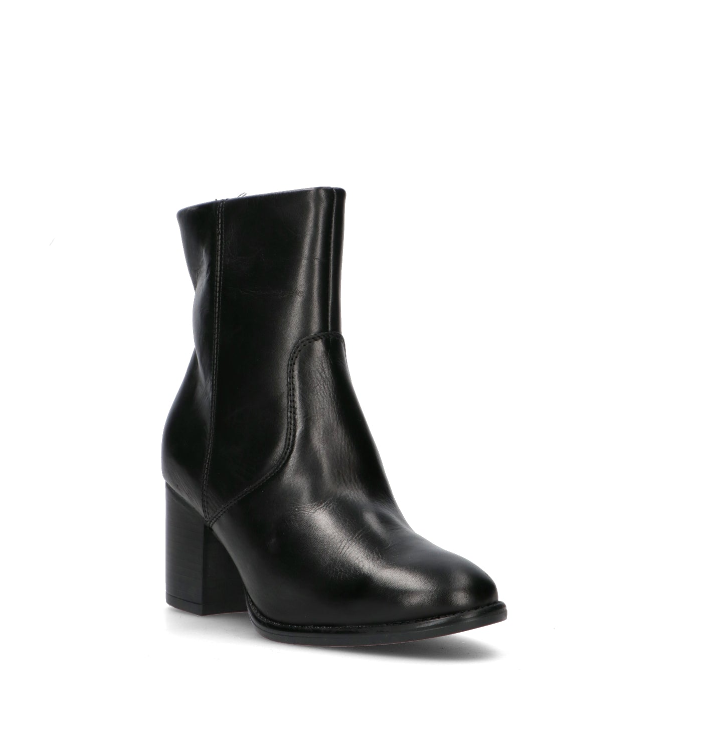 RABARBARO Tronchetto donna nero in pelle