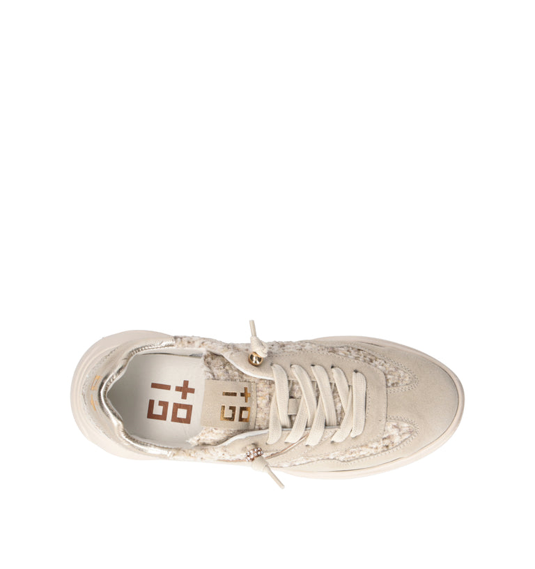 GIO+ Sneaker donna panna in pelle