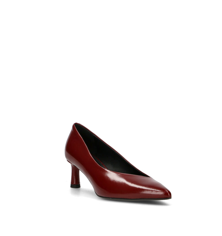 HALMANERA Décolleté donna rossa in pelle