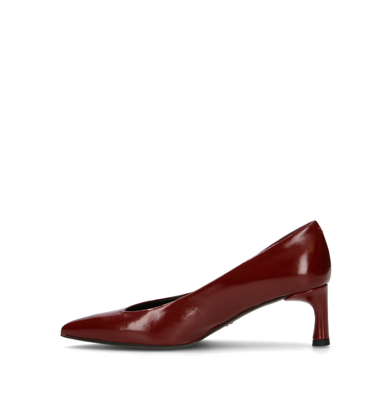 HALMANERA Décolleté donna rossa in pelle