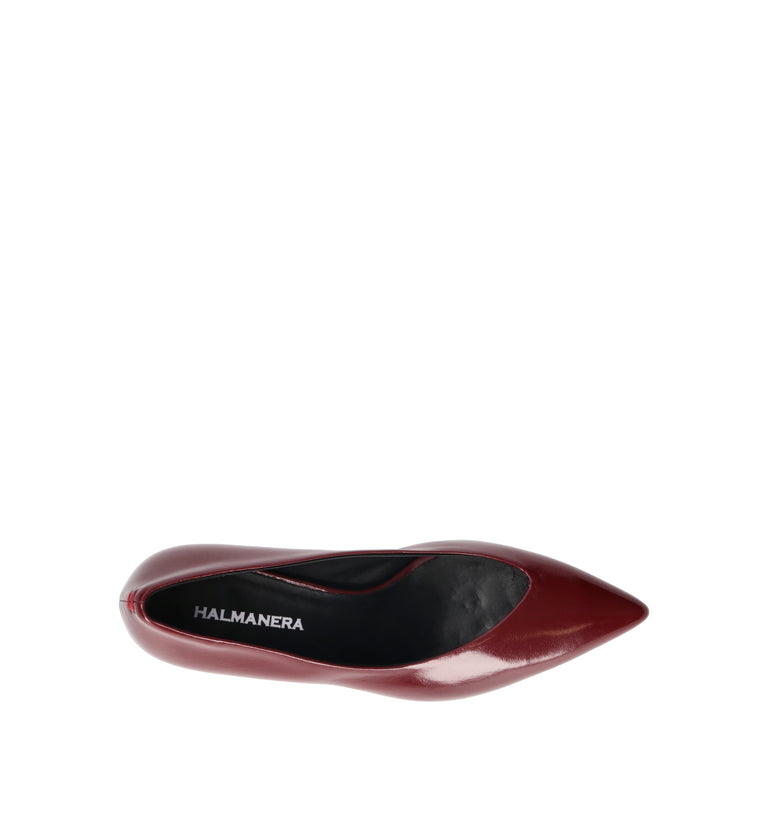 HALMANERA Décolleté donna rossa in pelle