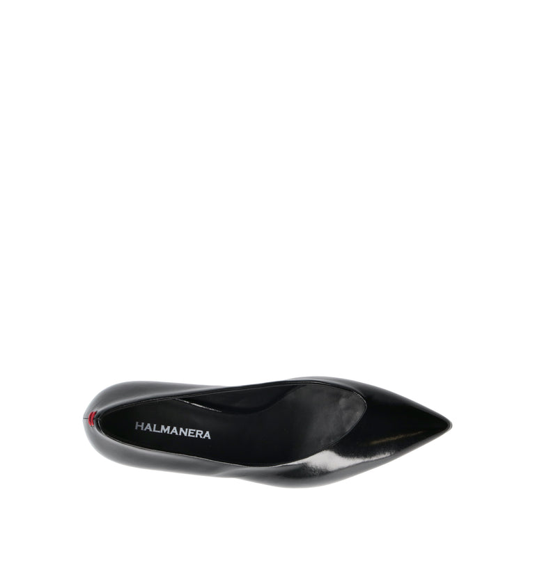 HALMANERA Décolleté donna nero in pelle