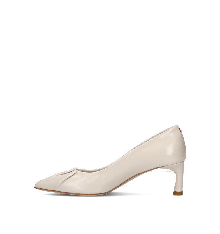 HALMANERA Décolleté donna bianco in pelle