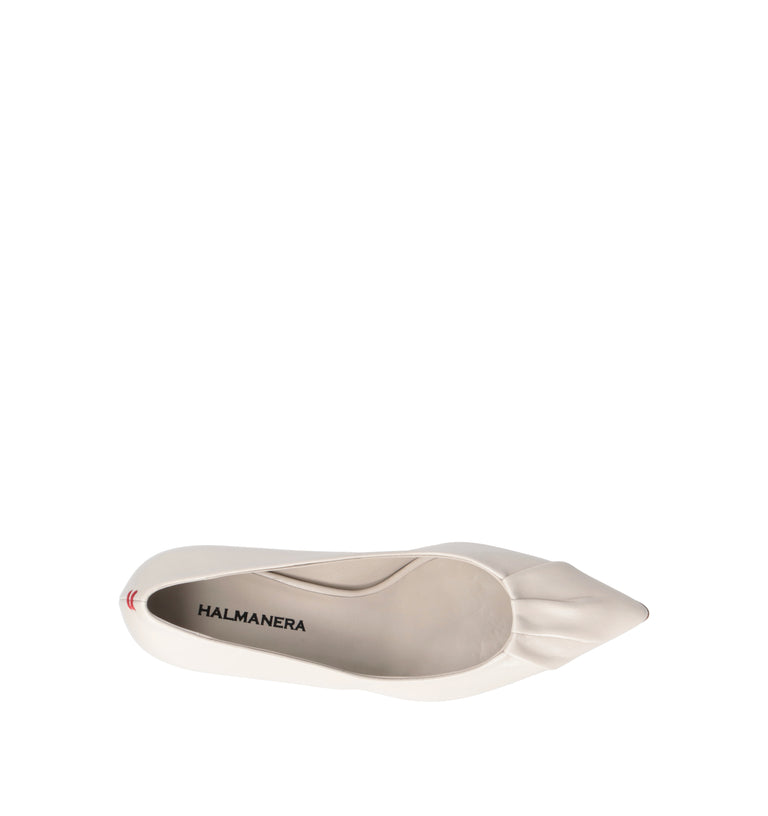 HALMANERA Décolleté donna bianco in pelle