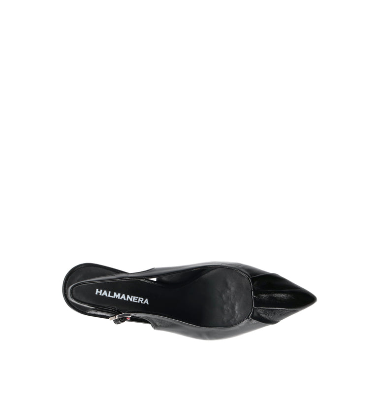 HALMANERA Slingback donna nera in pelle
