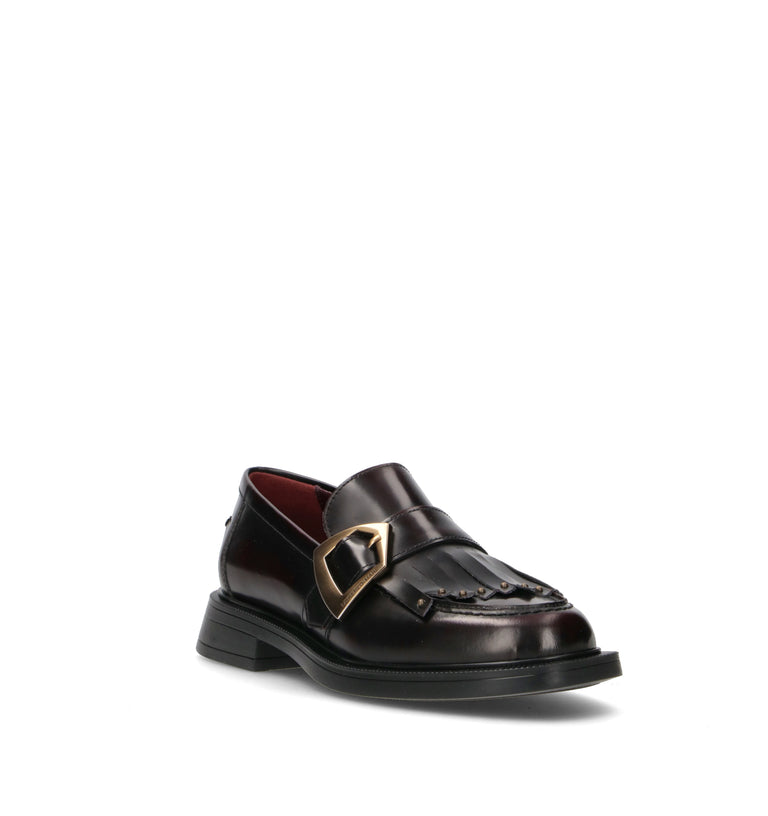 LORENZO MARI Mocassino donna bordeaux in pelle