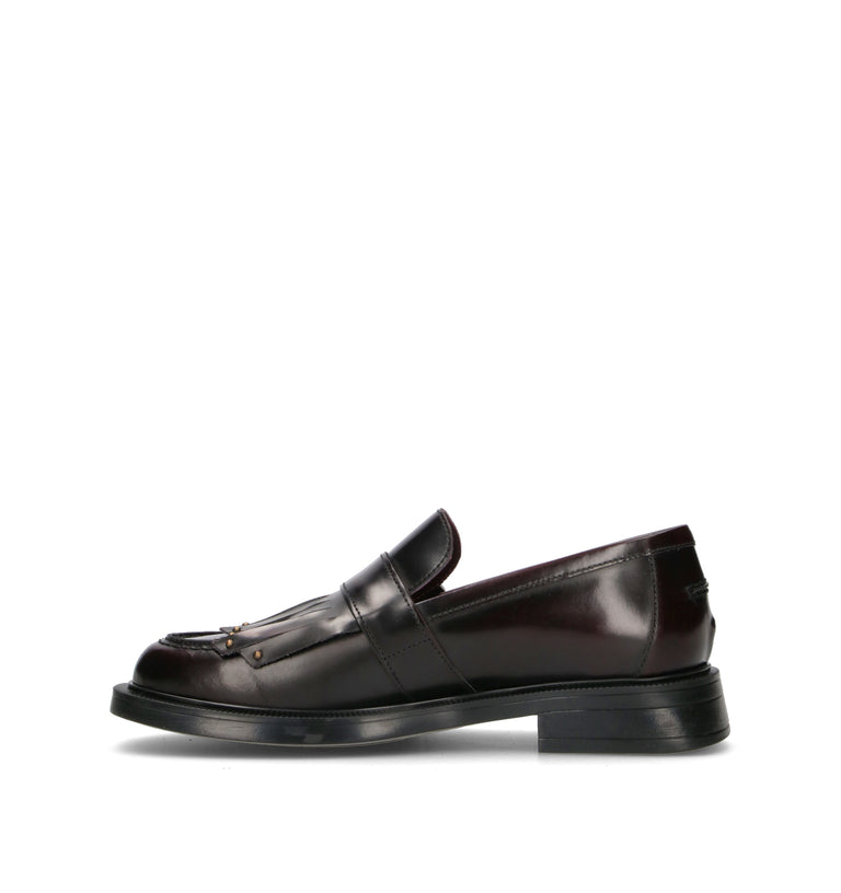 LORENZO MARI Mocassino donna bordeaux in pelle