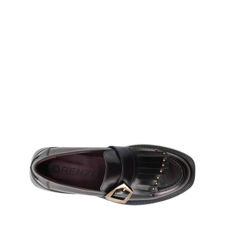 LORENZO MARI Mocassino donna bordeaux in pelle