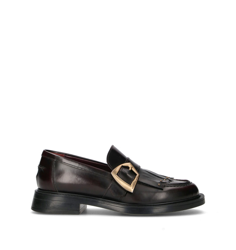 LORENZO MARI Mocassino donna bordeaux in pelle