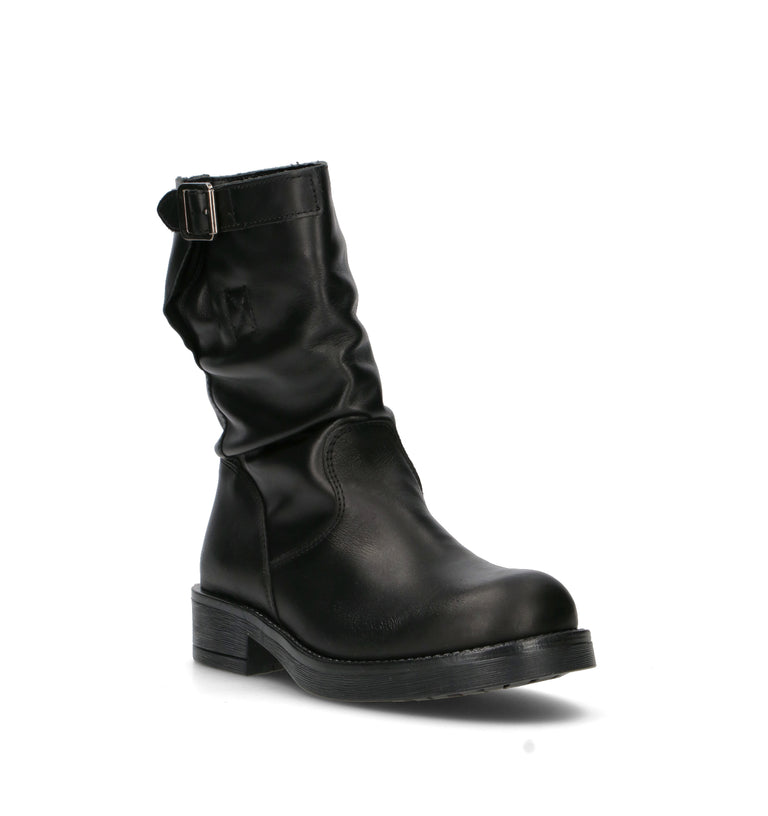 RABARBARO Tronchetto donna nero in pelle