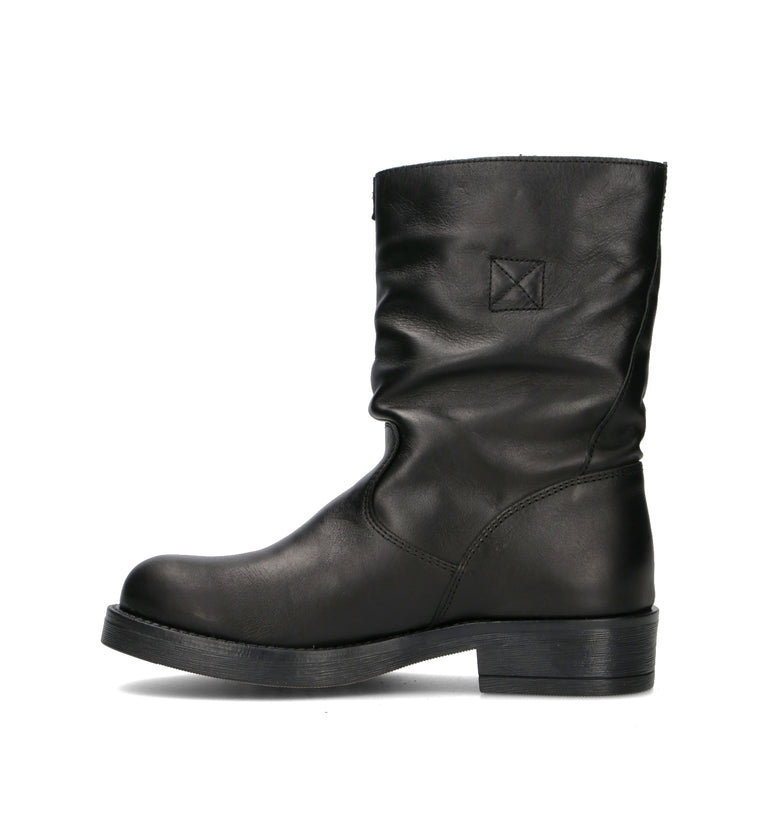 RABARBARO Tronchetto donna nero in pelle