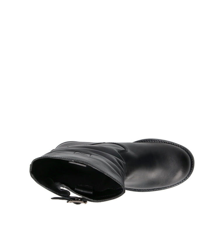 RABARBARO Tronchetto donna nero in pelle