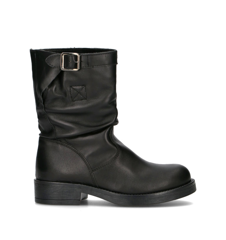 RABARBARO Tronchetto donna nero in pelle