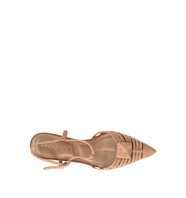 APEPAZZA Slingback donna cognac in suede