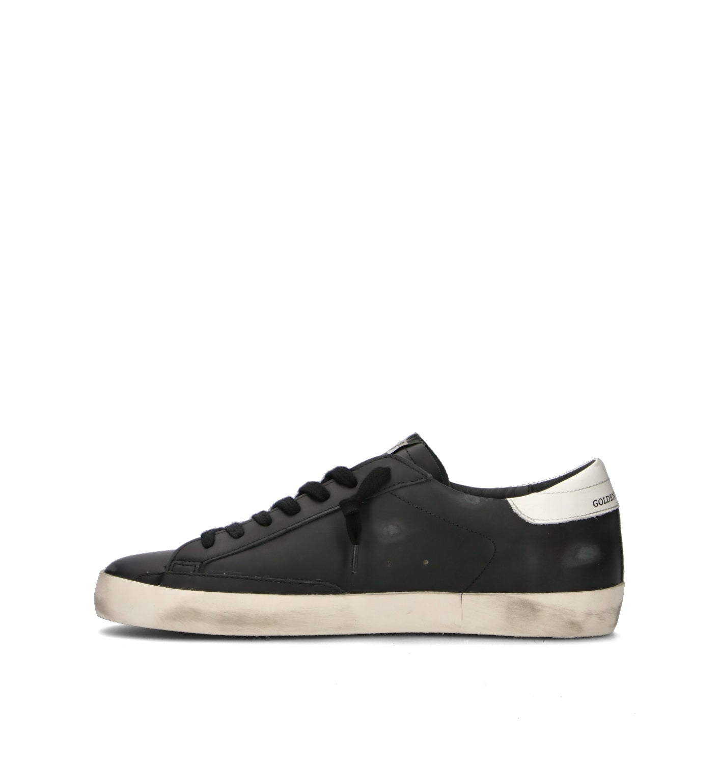 GOLDEN GOOSE SUPER-STAR CLASSIC WITH LIST Sneaker uomo nera in pelle