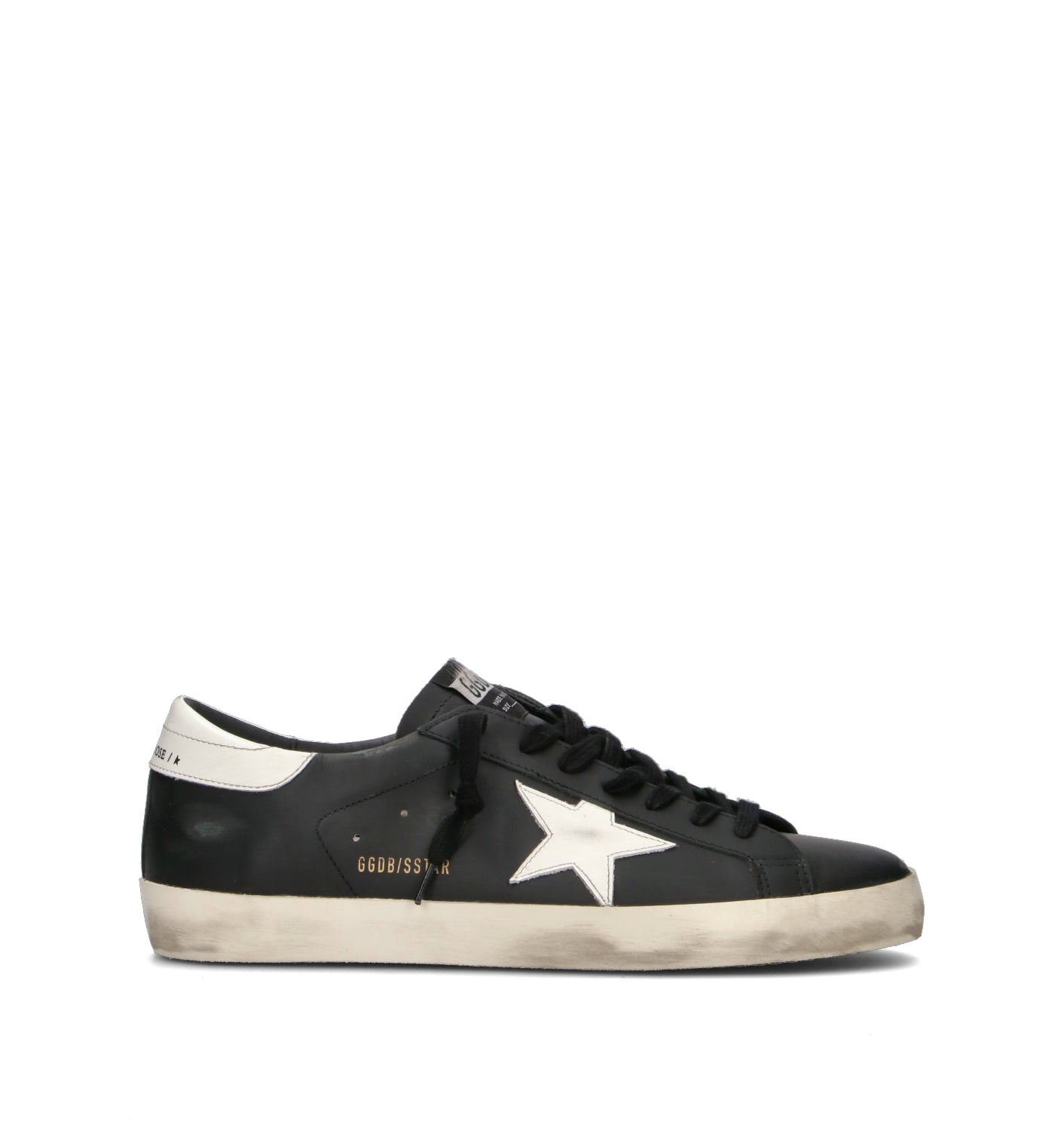 GOLDEN GOOSE SUPER-STAR CLASSIC WITH LIST Sneaker uomo nera in pelle