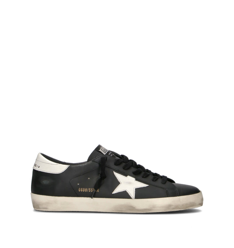 GOLDEN GOOSE SUPER-STAR CLASSIC WITH LIST Sneaker uomo nera in pelle