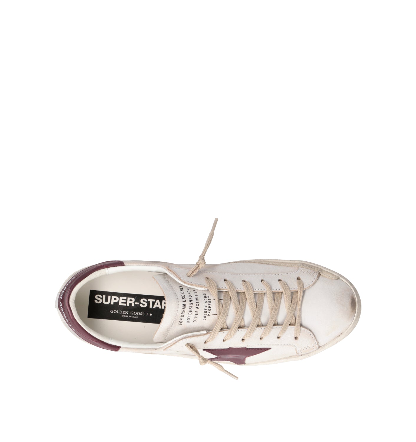 GOLDEN GOOSE SUPER-STAR CLASSIC WITH LIST Sneaker uomo bianca/bordeaux in pelle