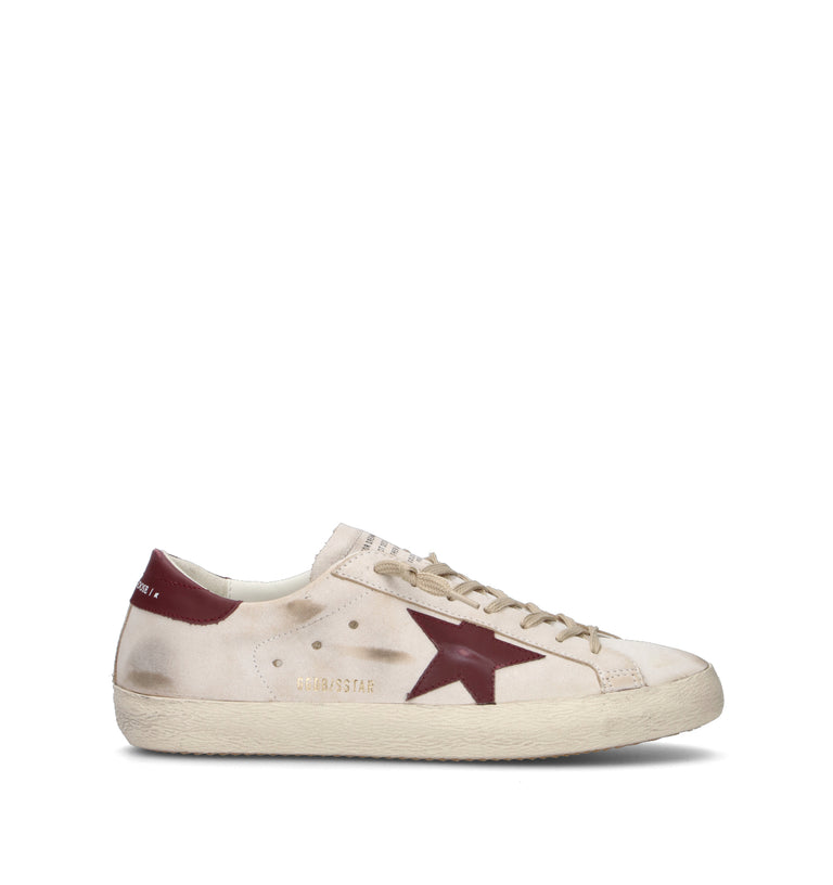 GOLDEN GOOSE SUPER-STAR CLASSIC WITH LIST Sneaker uomo bianca/bordeaux in pelle