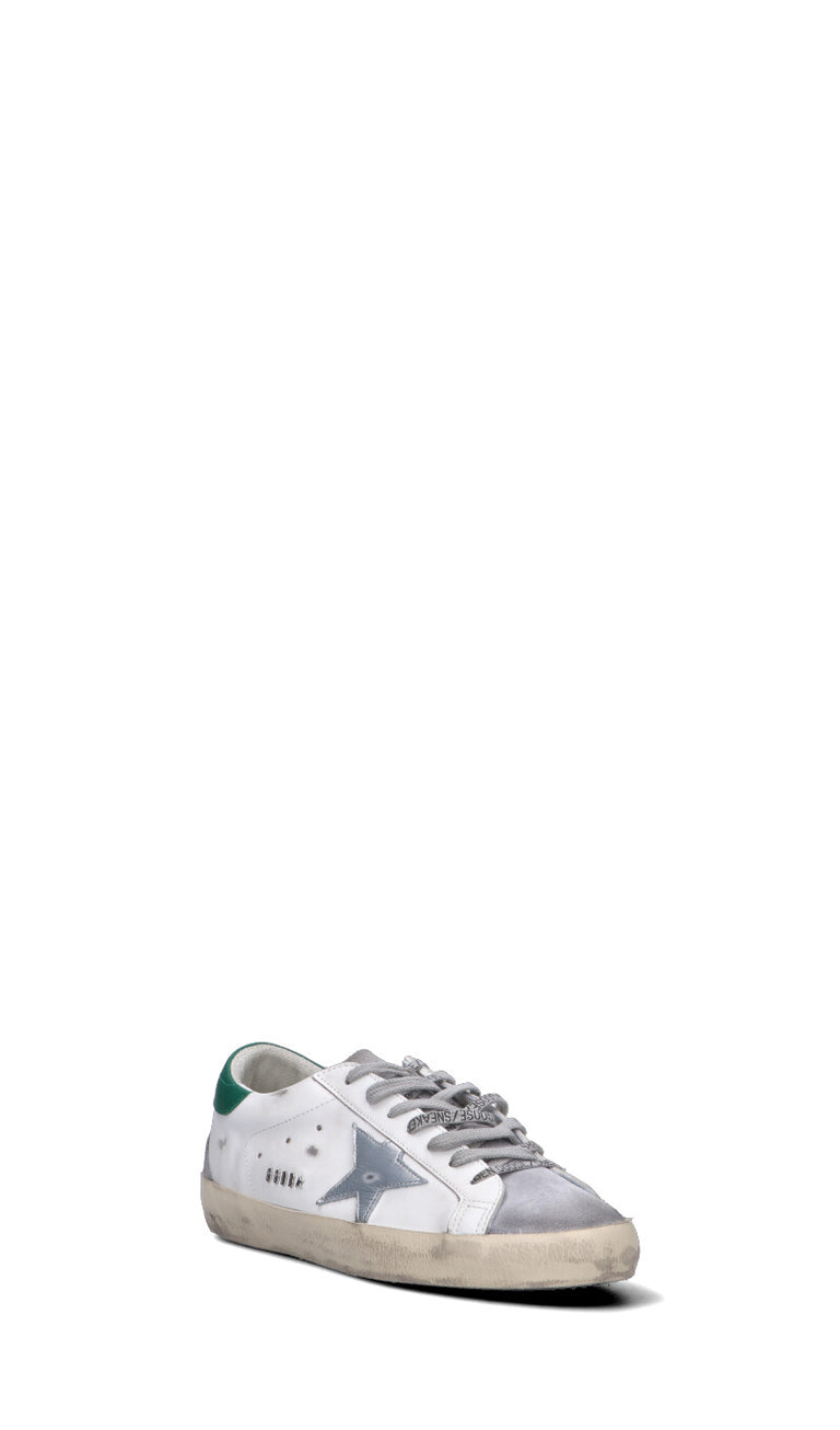 GOLDEN GOOSE SUPERSTAR Sneaker uomo bianca/verde/grigia in pelle