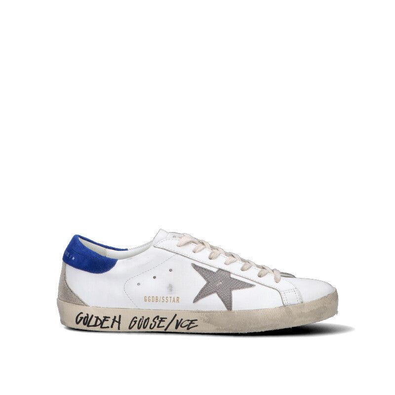 GOLDEN GOOSE SUPER-STAR CLASSIC Sneaker uomo bianca/blu in pelle