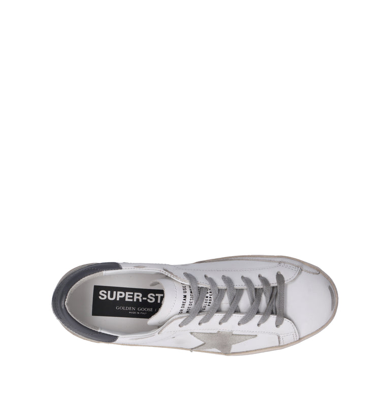GOLDEN GOOSE SUPER-STAR CLASSIC WITH SPUR Sneaker uomo bianca/grigia in pelle