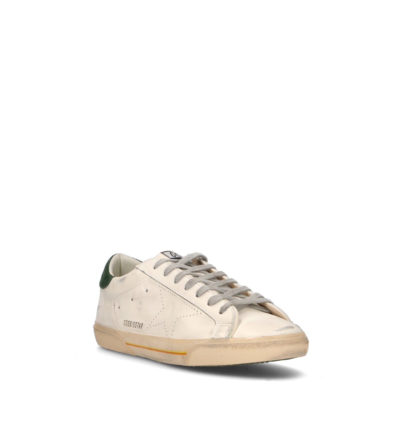 GOLDEN GOOSE SUPER-STAR CLASSIC WITH LIST Sneaker uomo bianca/verde in pelle